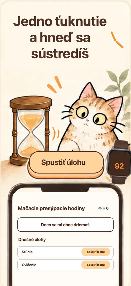 Mačacie presýpacie hodiny · Bližší pohľad 1