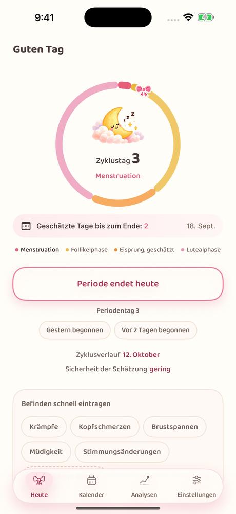 Mein Zyklus · Wristlab · Ein näherer Blick 1