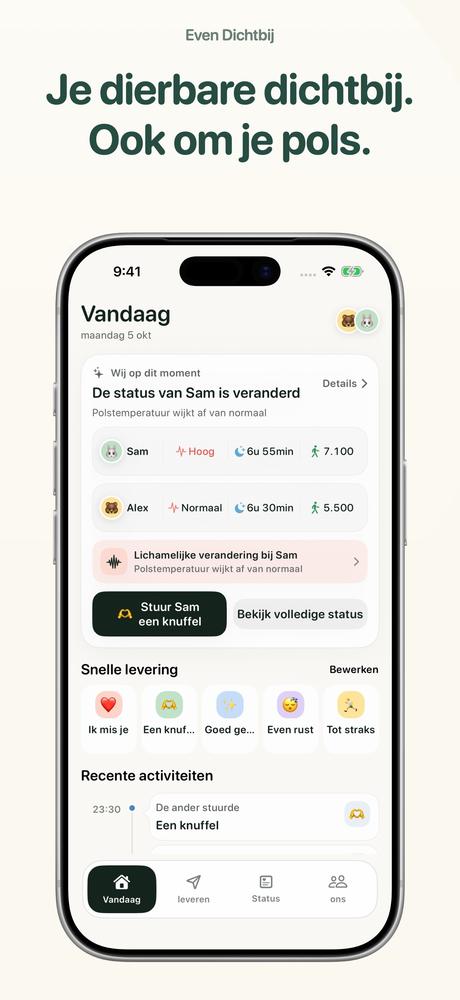 Even Dichtbij - Apple Watch · Een kijkje in de app 1